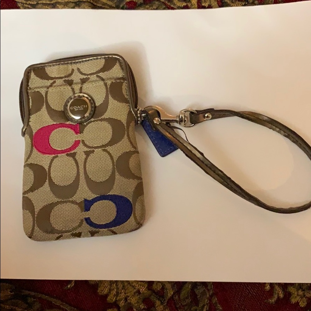 Coach monogram wristlet